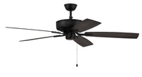 Craftmade - P52FB5-52FBGW - 52" Ceiling Fan - Pro Plus 52 Fan - Flat Black