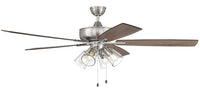 Craftmade - S104BNK5-60DWGWN - 60" Ceiling Fan - Super Pro 104 - Brushed Polished Nickel