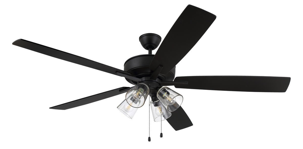Craftmade - S104FB5-60FBGW - 60" Ceiling Fan - Super Pro 104 - Flat Black