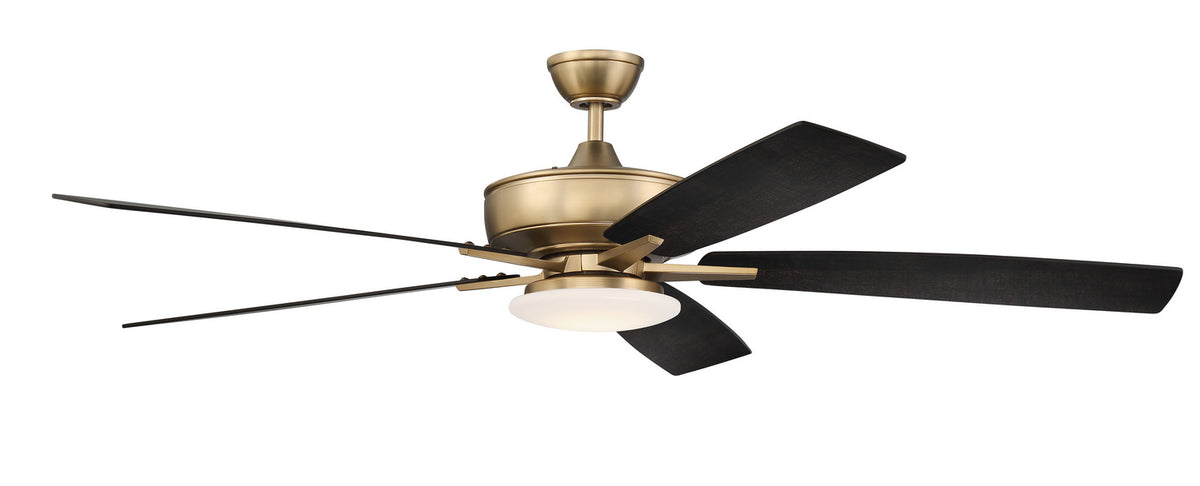 Craftmade - S112SB5-60BWNFB - 60" Ceiling Fan - Super Pro 112 - Satin Brass