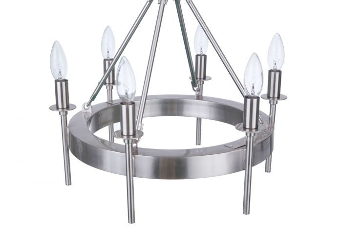 Craftmade - 54356-BNK - Six Light Semi-Flush Mount - Larrson - Brushed Polished Nickel