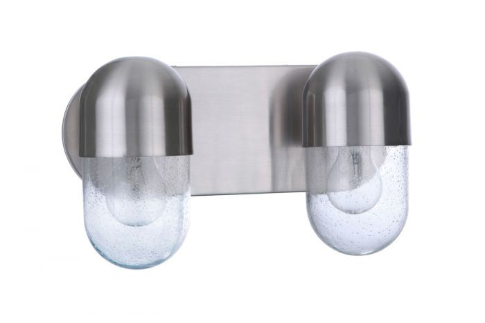 Craftmade Two Light Vanity from the Pill collection in Brushed Polished Nickel finish