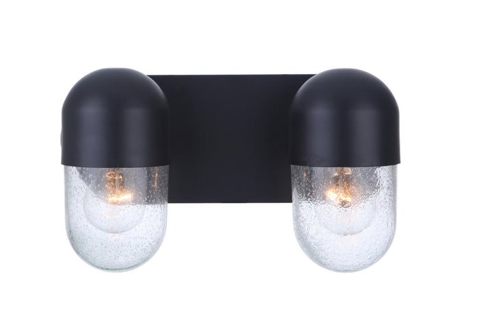 Craftmade Two Light Vanity from the Pill collection in Flat Black finish