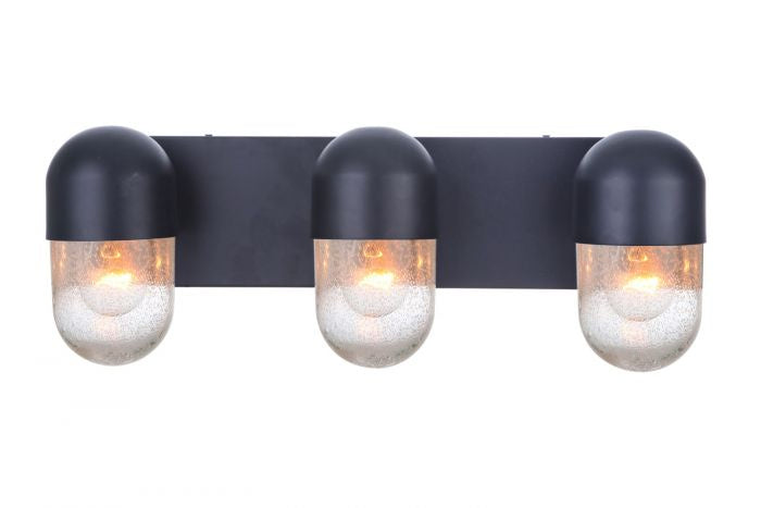 Craftmade Three Light Vanity from the Pill collection in Flat Black finish