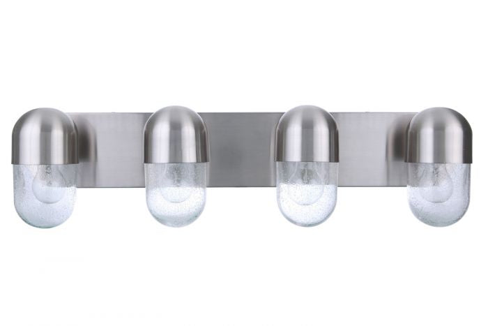 Craftmade Four Light Vanity from the Pill collection in Brushed Polished Nickel finish