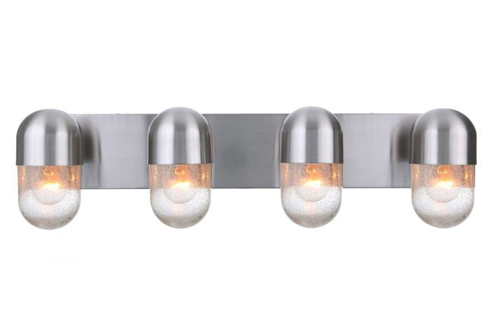 Craftmade Four Light Vanity from the Pill collection in Brushed Polished Nickel finish