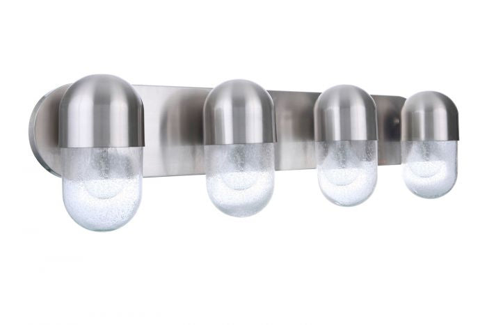 Craftmade Four Light Vanity from the Pill collection in Brushed Polished Nickel finish