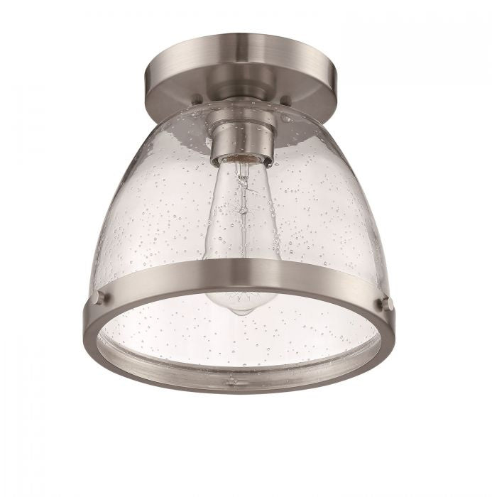Craftmade One Light Flushmount from the Lodie collection in Brushed Polished Nickel finish