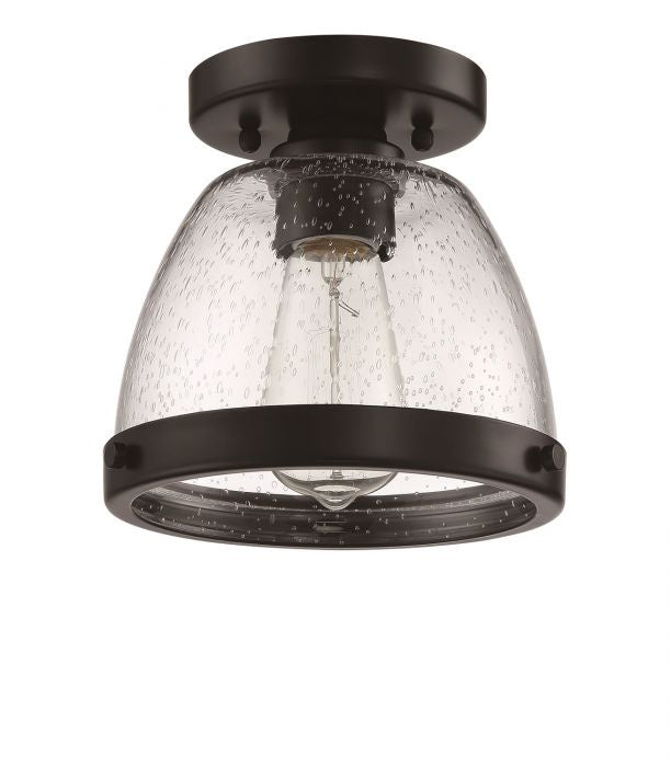 Craftmade One Light Flushmount from the Lodie collection in Flat Black finish