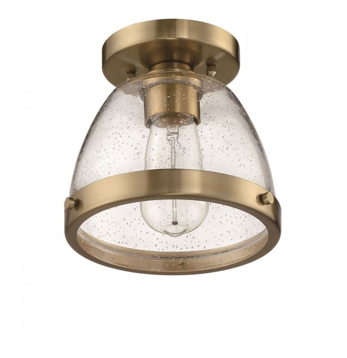 Craftmade One Light Flushmount from the Lodie collection in Satin Brass finish