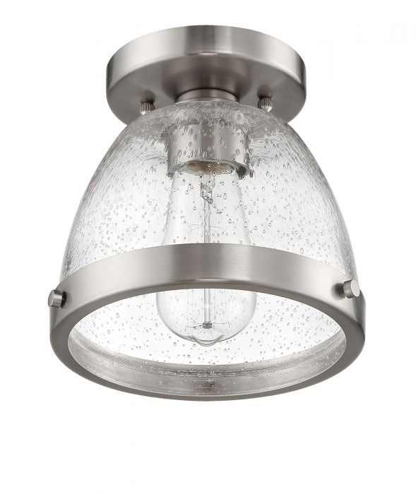 Craftmade One Light Flushmount from the Lodie collection in Brushed Polished Nickel finish