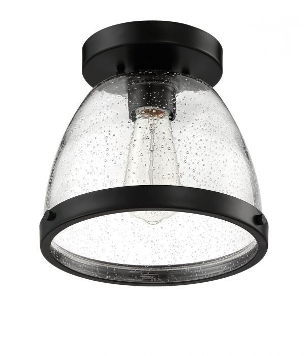 Craftmade One Light Flushmount from the Lodie collection in Flat Black finish