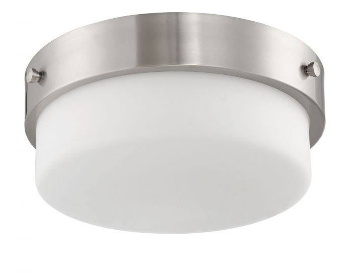 Craftmade Two Light Flushmount from the Oak Street collection in Brushed Polished Nickel finish
