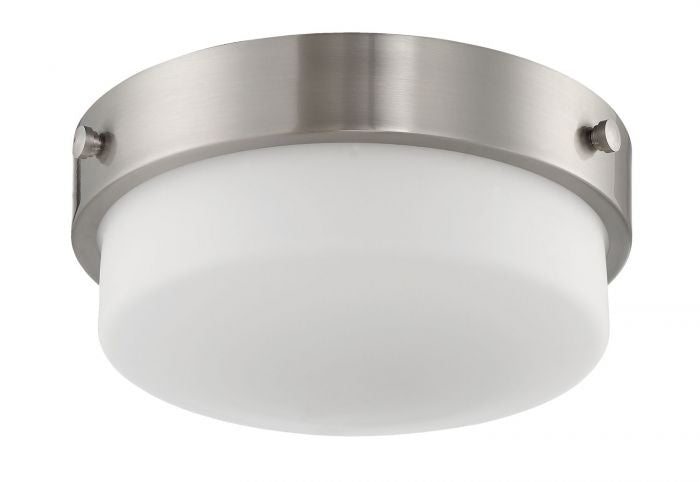 Craftmade Two Light Flushmount from the Oak Street collection in Brushed Polished Nickel finish