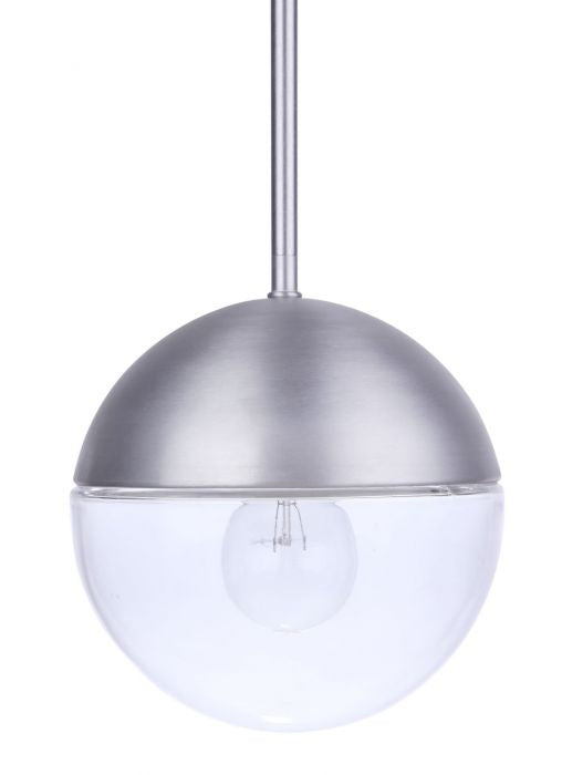 Craftmade One Light Outdoor Pendant from the Evie collection in Satin Aluminum finish
