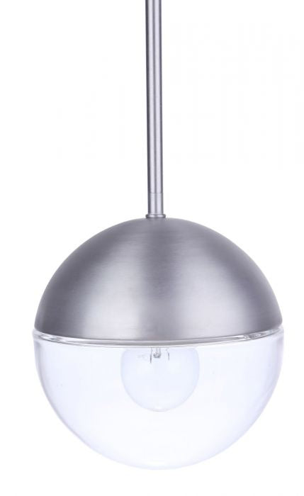Craftmade One Light Outdoor Pendant from the Evie collection in Satin Aluminum finish