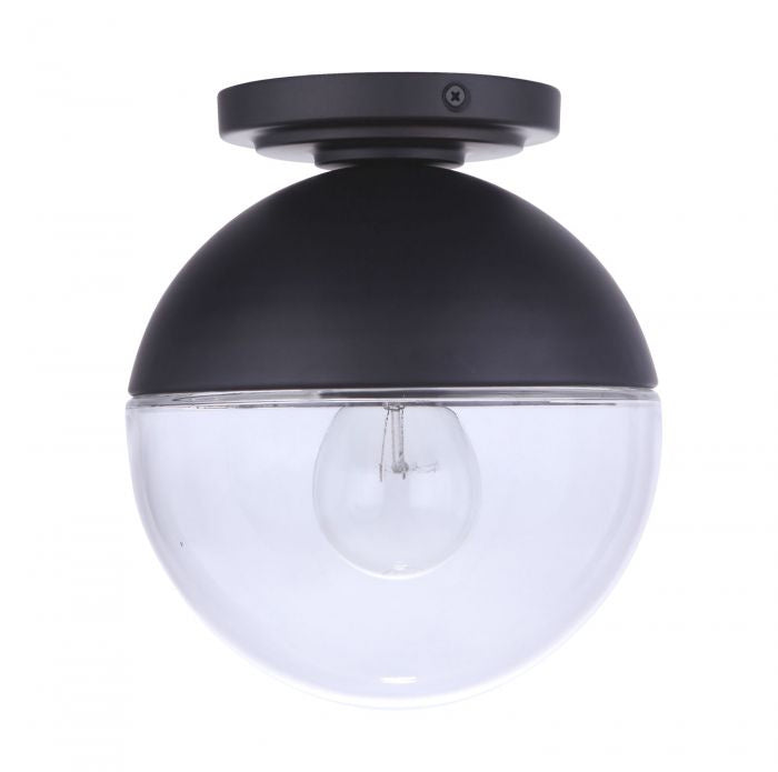 Craftmade One Light Outdoor Flush Mount from the Evie collection in Midnight finish