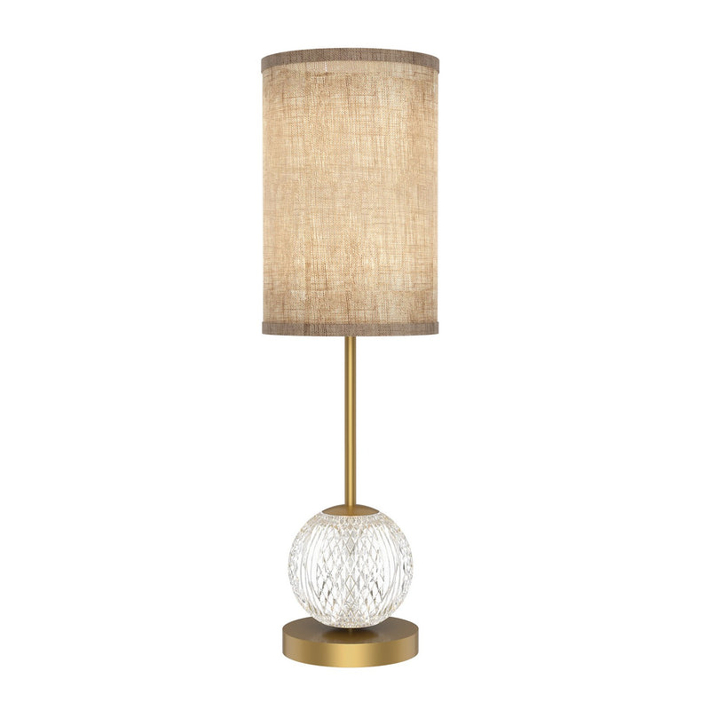 Alora LED Lamp from the Marni collection in Natural Brass/White Linen|Polished Nickel/White Linen finish