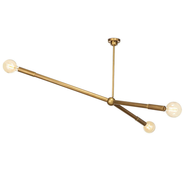 Regina Andrew Three Light Chandelier from the Talon collection in Natural Brass finish