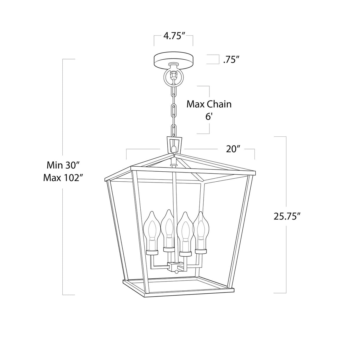 Regina Andrew - 17-1016 - Four Light Outdoor Lantern - Hampton - Black