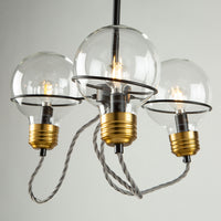 Artcraft - AC11723BK - Three Light Semi-Flush Mount - Martina - Black and Brushed Brass