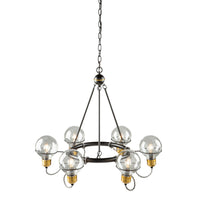 Artcraft - AC11727BK - Six Light Chandelier - Martina - Black and Brushed Brass