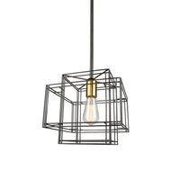 Artcraft - AC11731BK - One Light Pendant - Artisan - Black and Brushed Brass