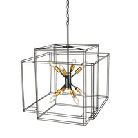 Artcraft - AC11738BK - Eight Light Pendant - Artisan - Black and Brushed Brass