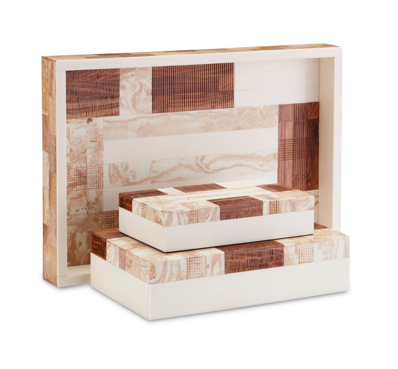 Currey and Company - 1200-0446 - Box Set of 2 - 1940s Collection - Beige/Brown/Ivory/Natural