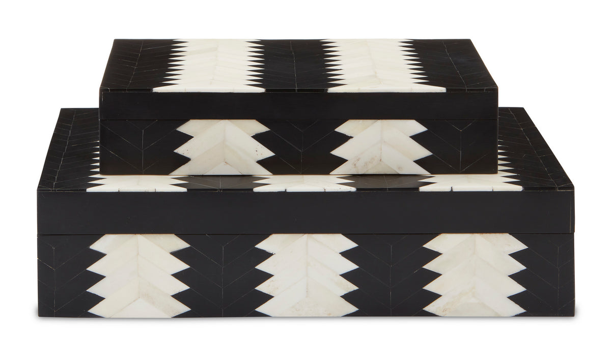 Currey and Company - 1200-0450 - Box Set of 2 - Arrow Collection - Black/White/Natural