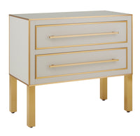 Currey and Company - 3000-0184 - Chest - Arden Collection - Ivory/Satin Brass
