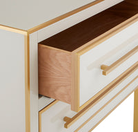 Currey and Company - 3000-0184 - Chest - Arden Collection - Ivory/Satin Brass
