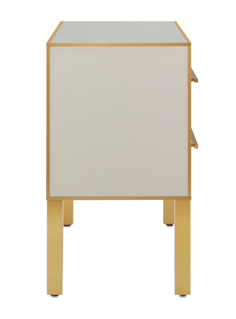 Currey and Company - 3000-0184 - Chest - Arden Collection - Ivory/Satin Brass