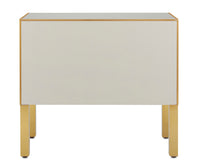 Currey and Company - 3000-0184 - Chest - Arden Collection - Ivory/Satin Brass