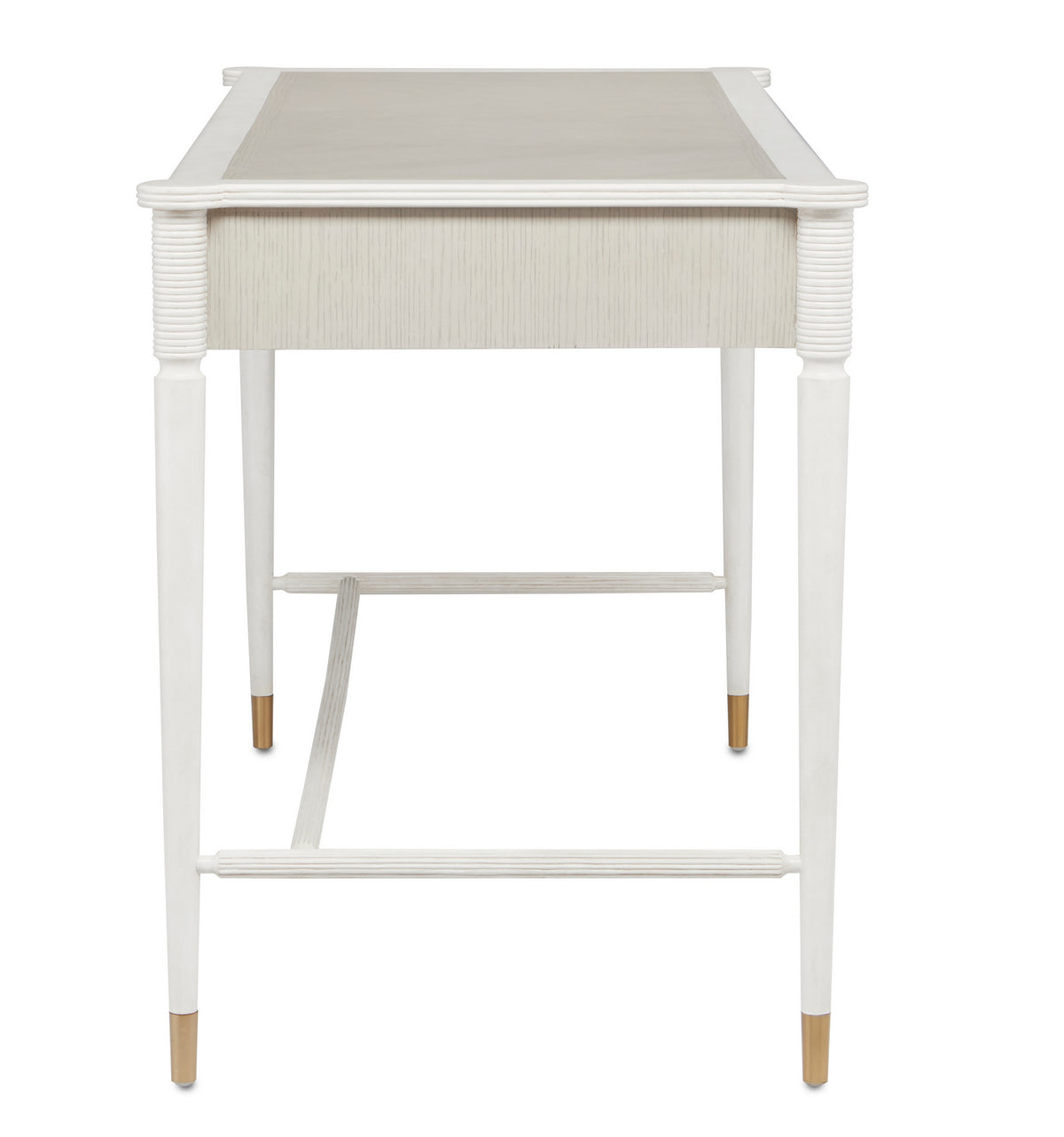 Currey and Company - 3000-0190 - Desk - Aster - Off-White/Fog/Brass
