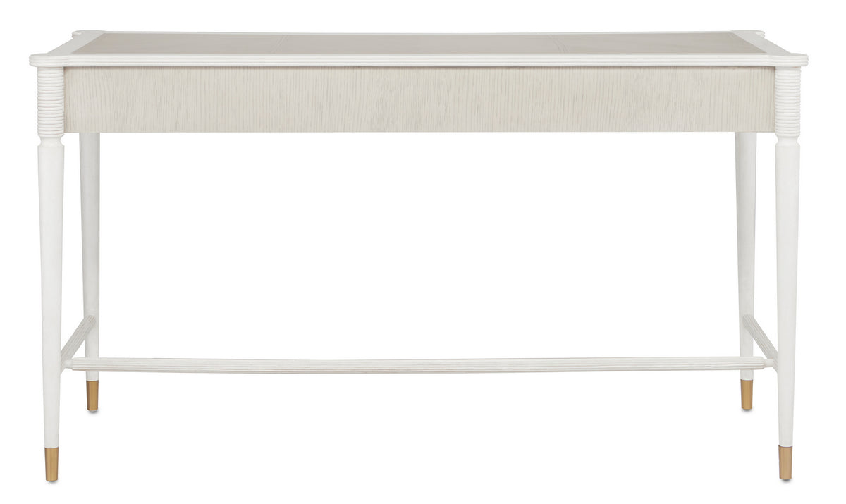 Currey and Company - 3000-0190 - Desk - Aster - Off-White/Fog/Brass