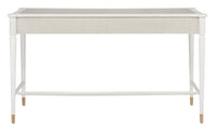 Currey and Company - 3000-0190 - Desk - Aster - Off-White/Fog/Brass