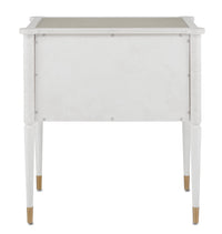 Currey and Company - 3000-0191 - Nightstand - Aster Collection - Off White/Fog/Brass