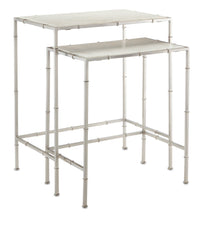 Currey and Company Nesting Table Set of 2 from the Harte collection in Nickel/White finish