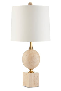 Currey and Company - 6000-0718 - One Light Table Lamp - Adorno Table Lamp - Natural/Beige/Antique Brass