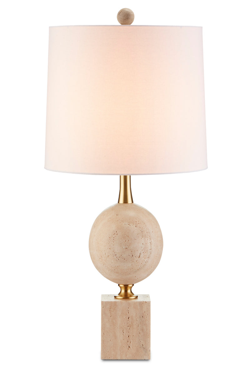Currey and Company - 6000-0718 - One Light Table Lamp - Adorno Table Lamp - Natural/Beige/Antique Brass