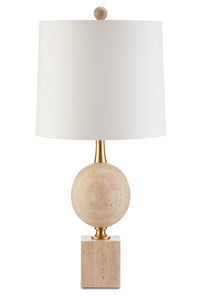 Currey and Company - 6000-0718 - One Light Table Lamp - Adorno Table Lamp - Natural/Beige/Antique Brass