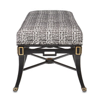 Currey and Company Bench from the Scarlett collection in Black/Gold Leaf finish