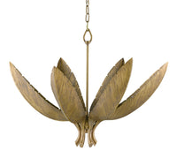Currey and Company - 9000-0766 - Six Light Chandelier - Bird of Paradise Brass Chandelier - Antique Brass