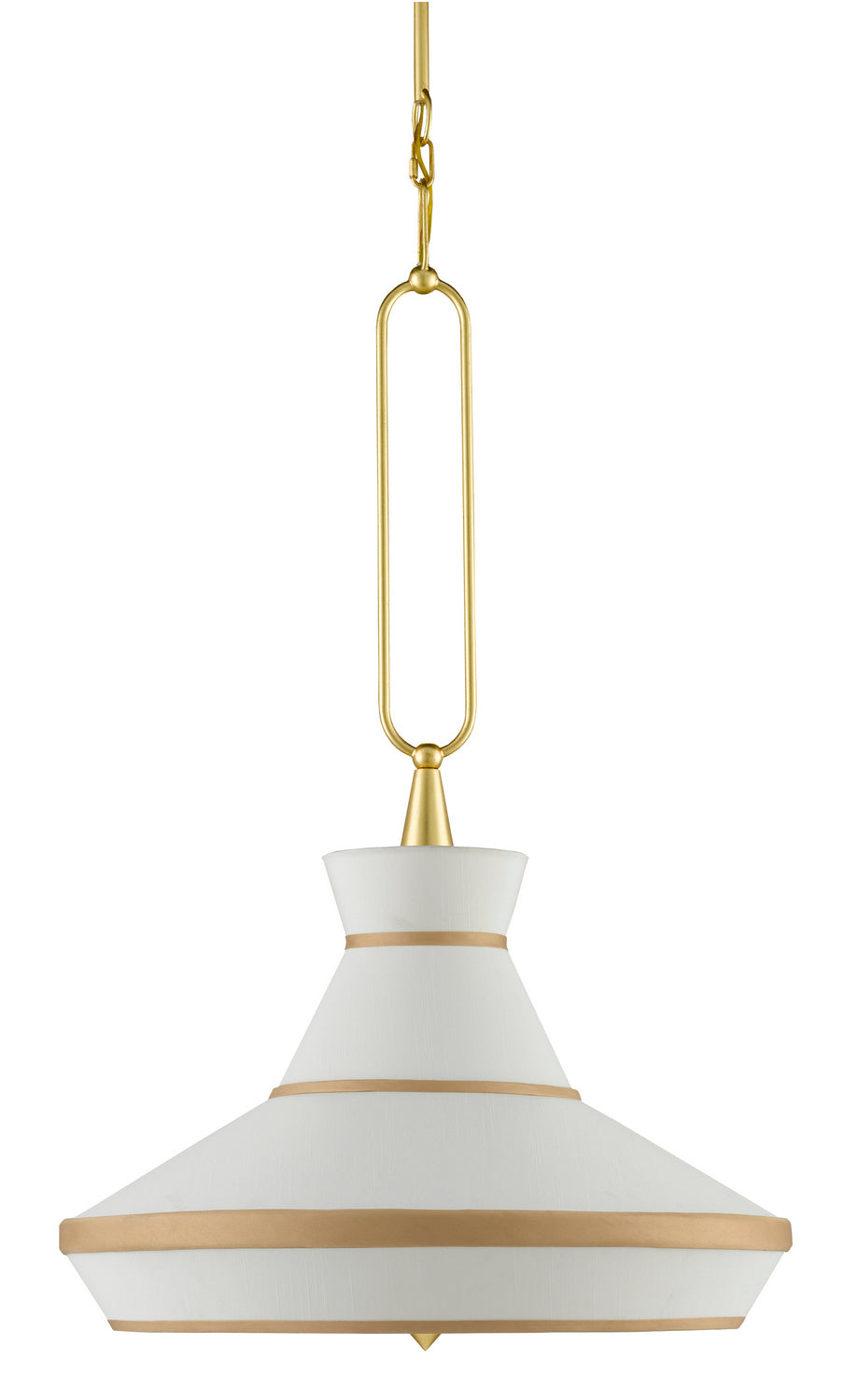 Currey and Company - 9000-0770 - Two Light Pendant - Perth Gold & White Pendant - Gold Leaf/White