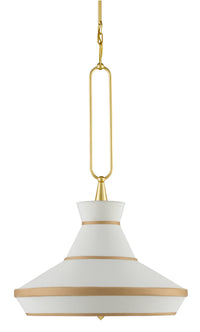 Currey and Company - 9000-0770 - Two Light Pendant - Perth Gold & White Pendant - Gold Leaf/White