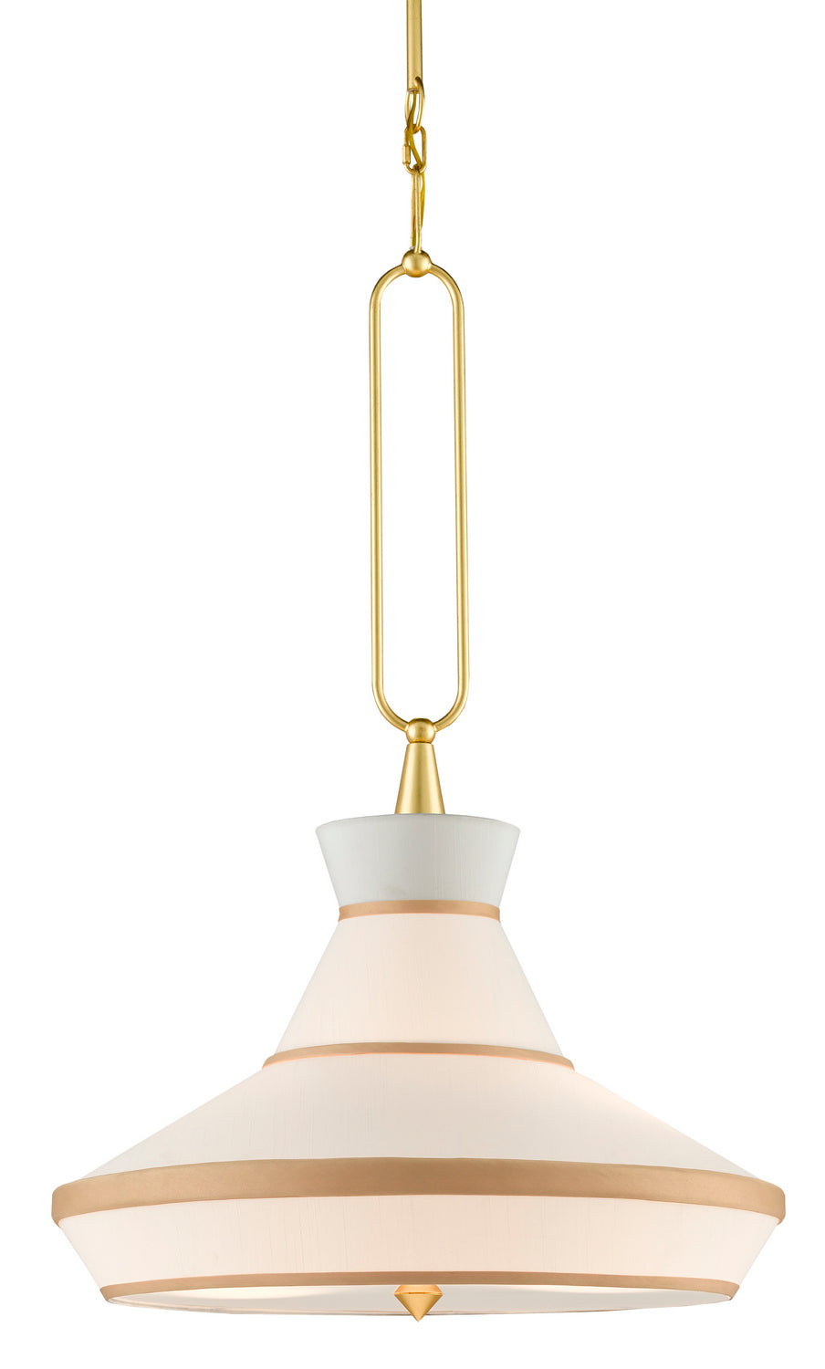 Currey and Company - 9000-0770 - Two Light Pendant - Perth Gold & White Pendant - Gold Leaf/White