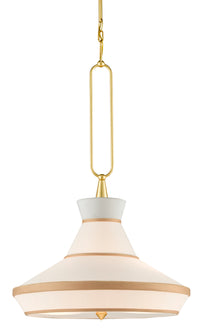 Currey and Company - 9000-0770 - Two Light Pendant - Perth Gold & White Pendant - Gold Leaf/White