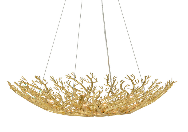 Currey and Company - 9000-0780 - Eight Light Chandelier - Sea Fan Collection - Gold Gilt