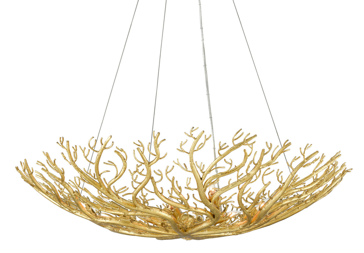 Currey and Company - 9000-0780 - Eight Light Chandelier - Sea Fan Collection - Gold Gilt